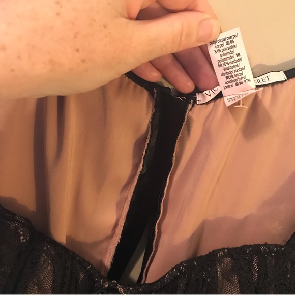 Victoria’s Secret Black Ruched Lingerie Look Lace Dress - Picture 2 of 9